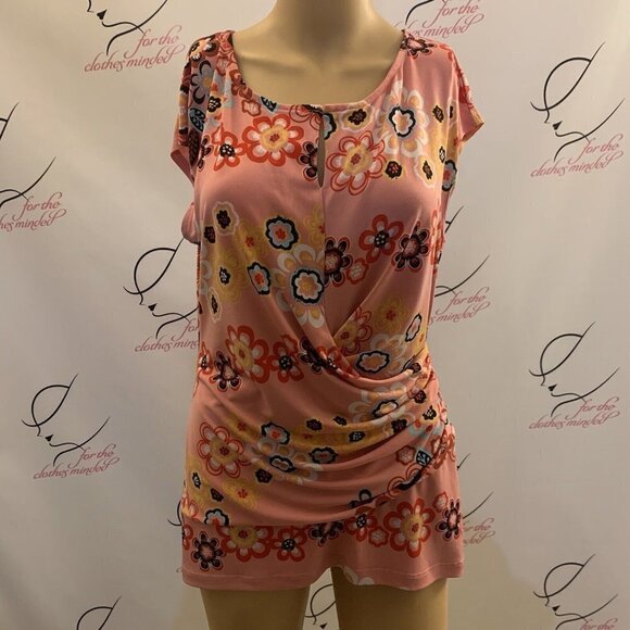 7Th Avenue. Size Medium. Stretch Jersey Side Drape Keyhole Pullover Top. B95 - Picture 1 of 6